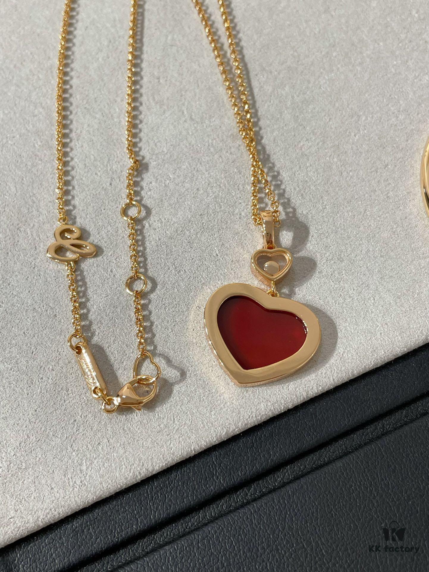 6930064312f62673a6fab267 Chopard Heart Necklace and Bracelet with Diamond Trimmings in New Year Red