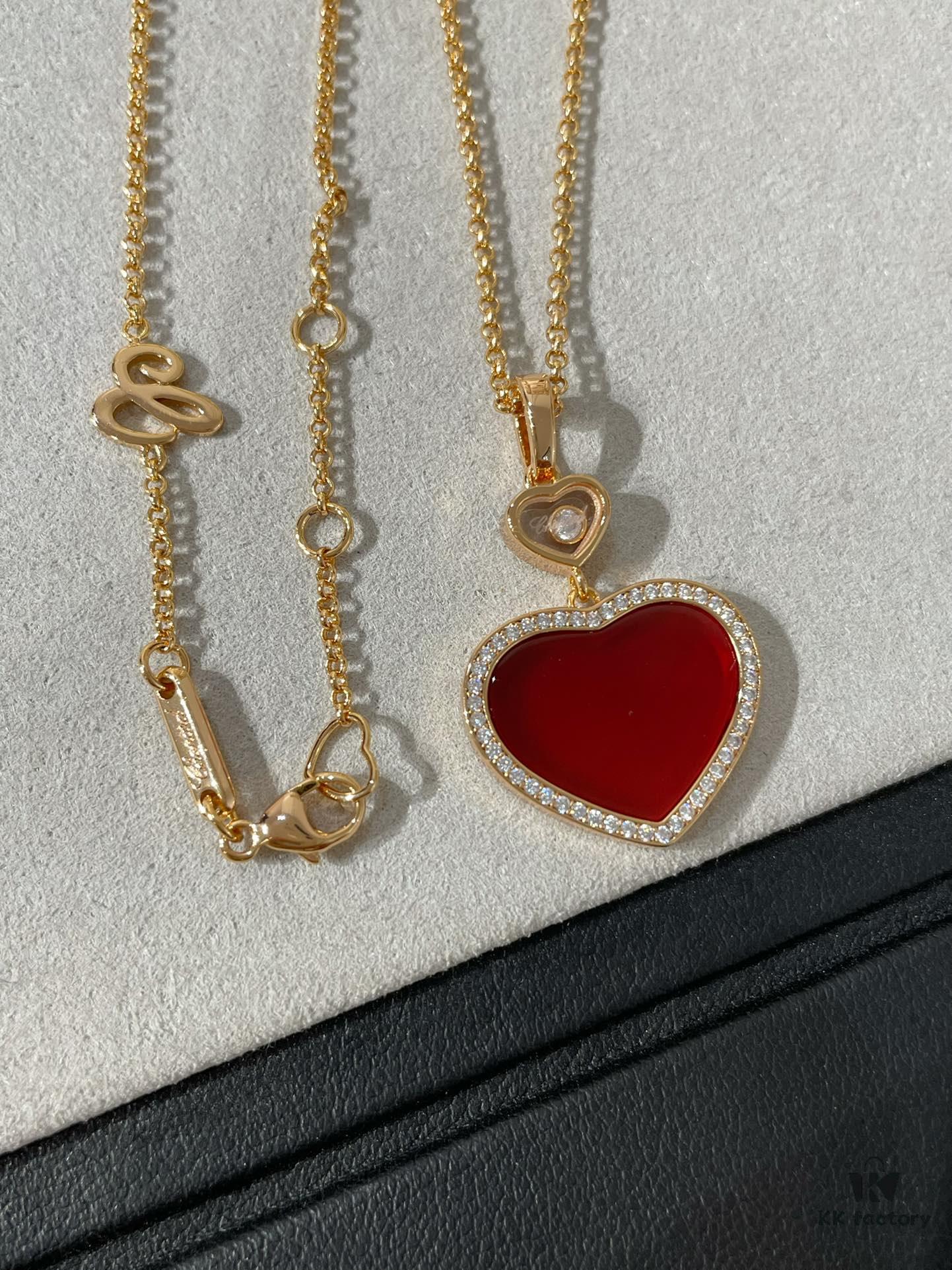 6930064412f62673a6fab268 Chopard Heart Necklace and Bracelet with Diamond Trimmings in New Year Red