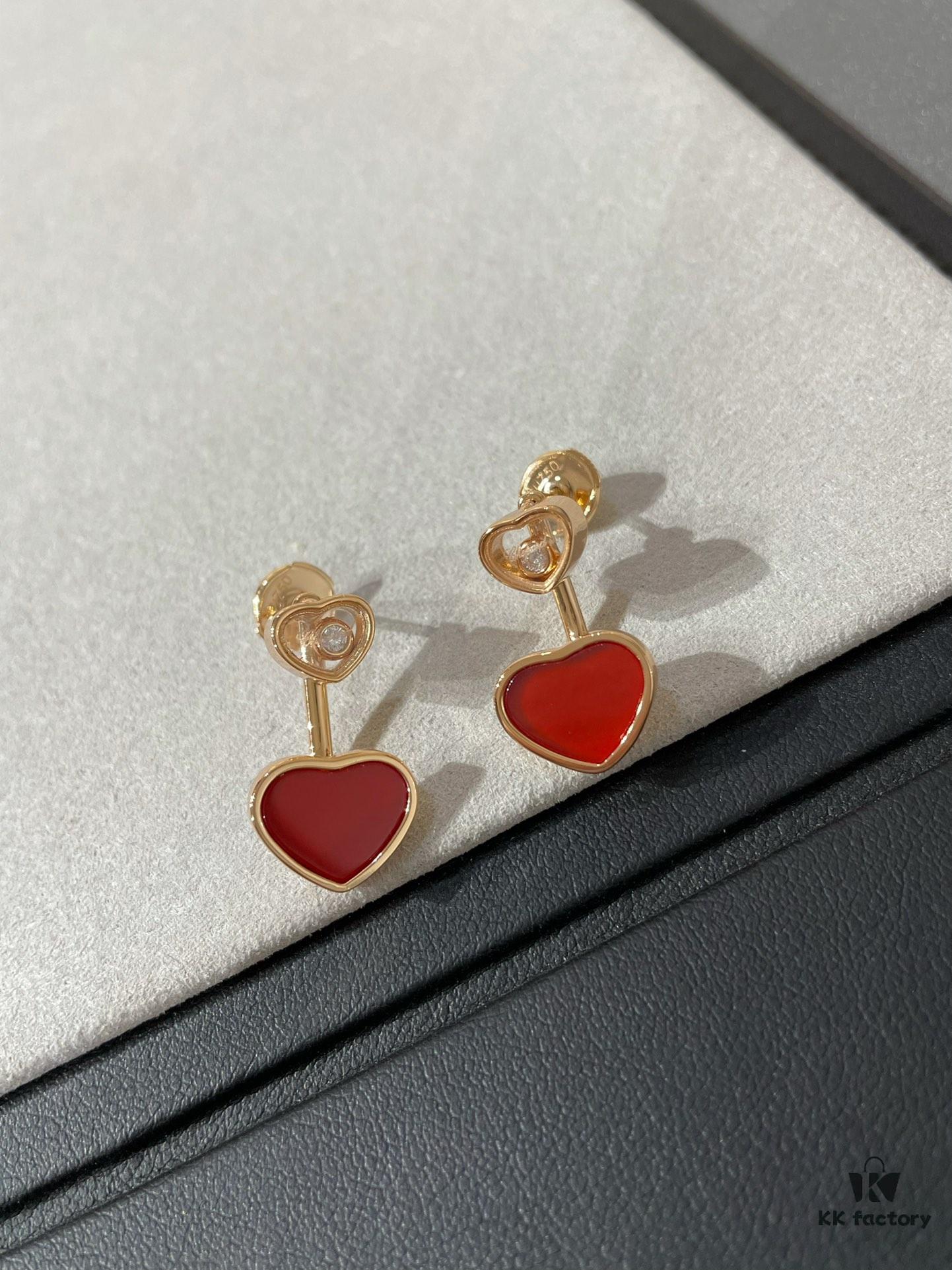 6930065112f62673a6fab279 Chopard Heart Earrings with Red Agate
