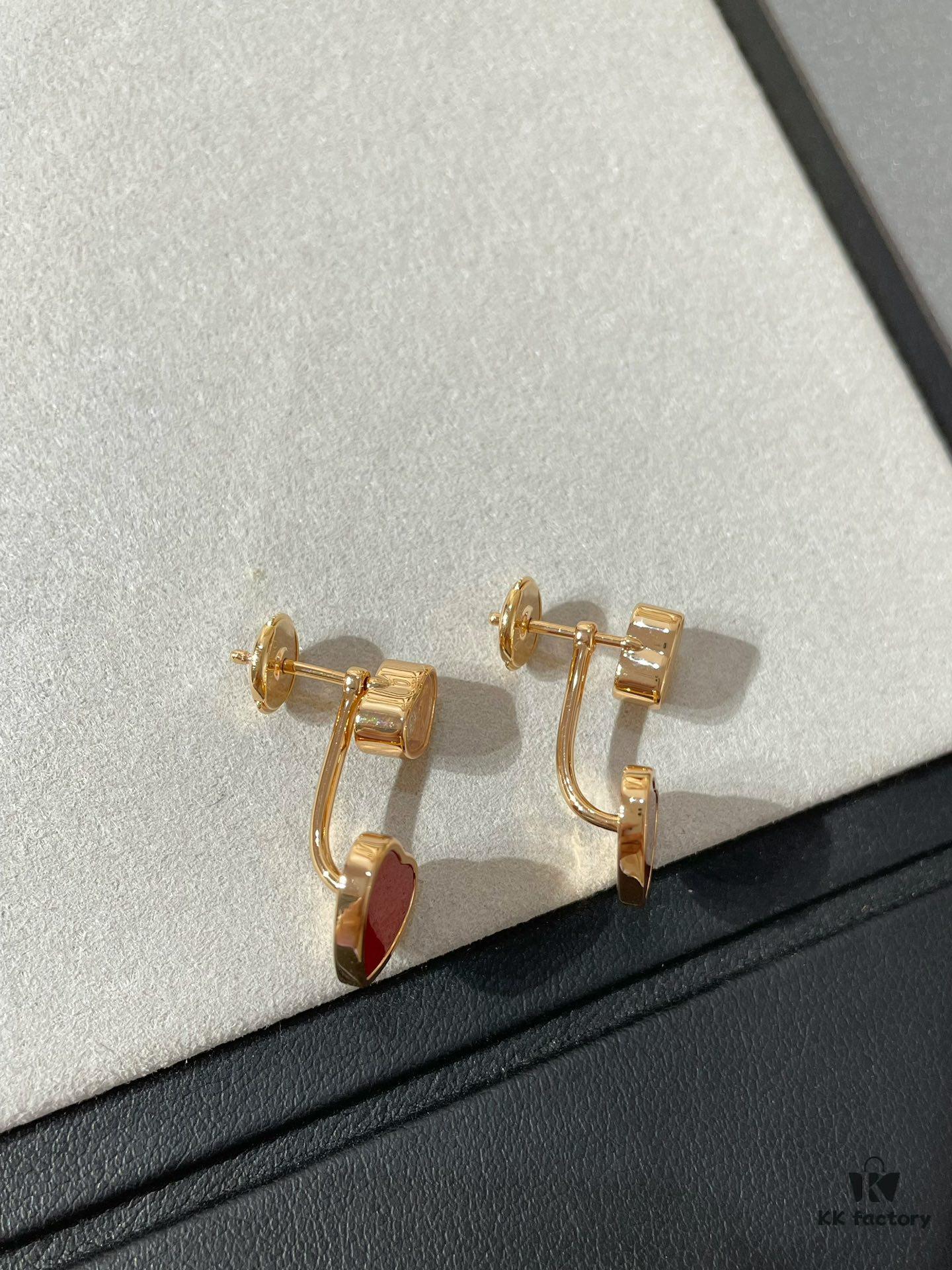 6930065112f62673a6fab27a Chopard Heart Earrings with Red Agate
