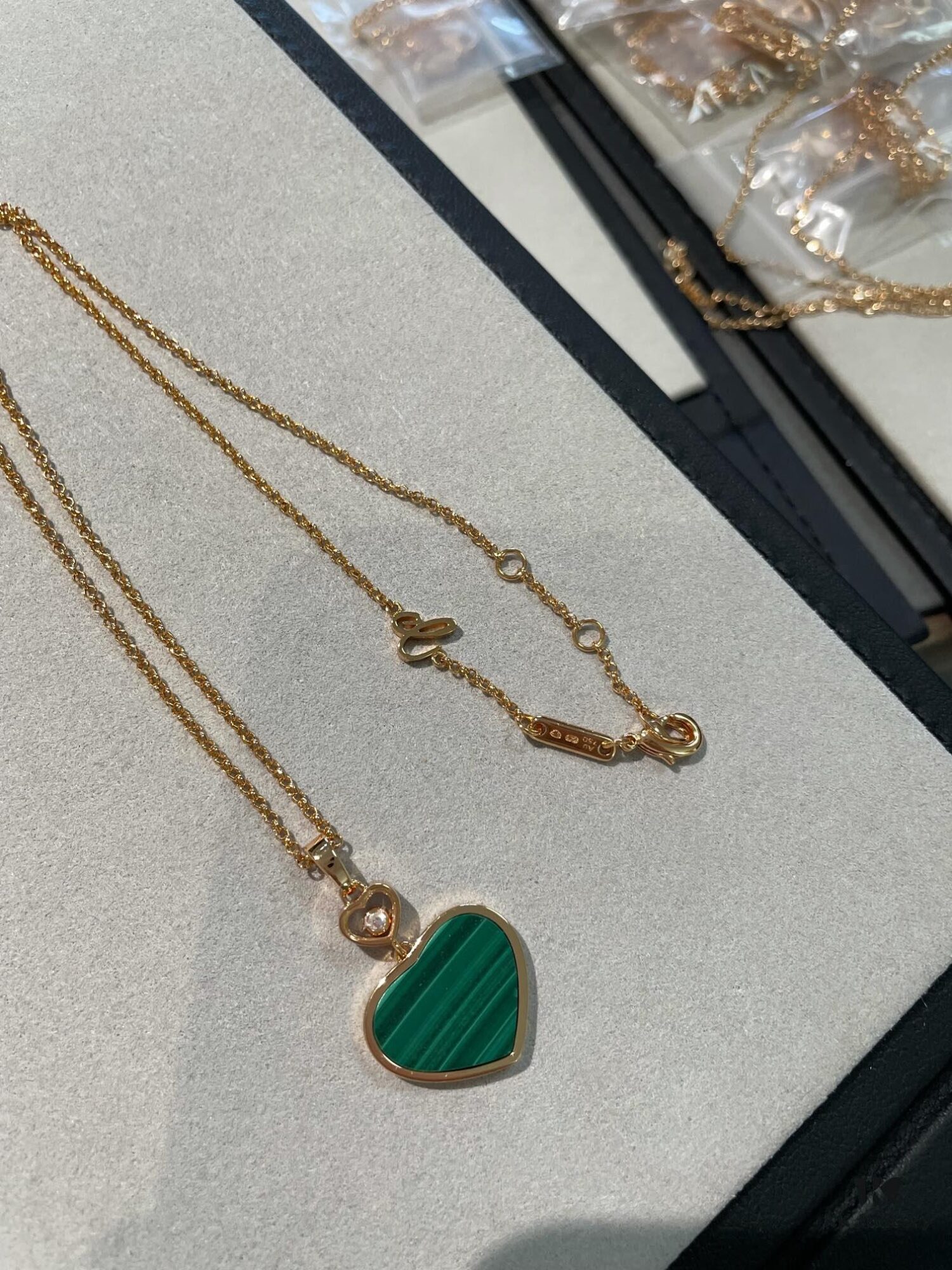 Chopard Green Malachite Heart Necklace