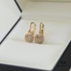 6930066812f62673a6fab297 Chopard High-End Stud Earrings with Diamond Encased in Glass, 18K Rose Gold and White Gold, Hypoallergenic, Heart Design with Logo on Glass