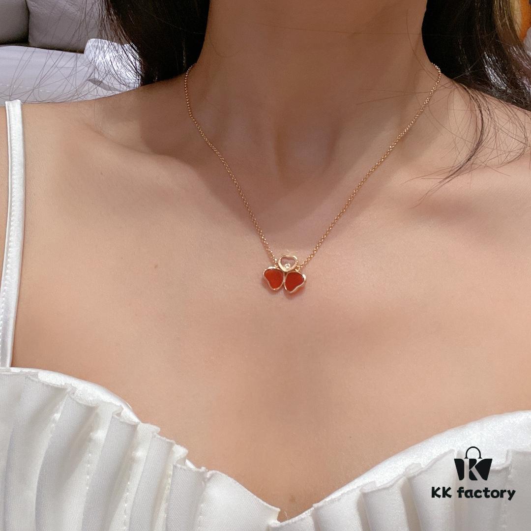 6930066b12f62673a6fab29b Chopard 👼 Chopard Necklace with Lucky and Iconic Moving Diamond, S925 Sterling Silver with 18K Rose Gold Plating, Authentic Logo and Original Tag, Adjustable Length Heart Pendant