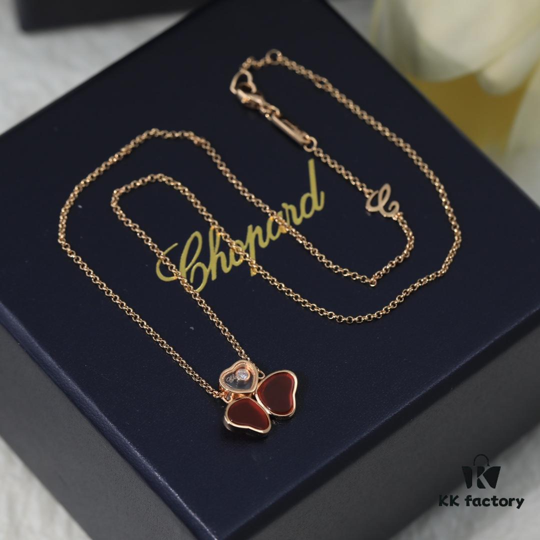 6930066c12f62673a6fab29c Chopard 👼 Chopard Necklace with Lucky and Iconic Moving Diamond, S925 Sterling Silver with 18K Rose Gold Plating, Authentic Logo and Original Tag, Adjustable Length Heart Pendant