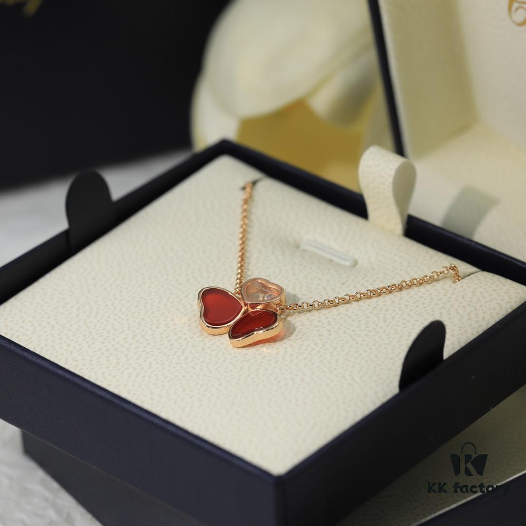 6930066c12f62673a6fab29d Chopard 👼 Chopard Necklace with Lucky and Iconic Moving Diamond, S925 Sterling Silver with 18K Rose Gold Plating, Authentic Logo and Original Tag, Adjustable Length Heart Pendant