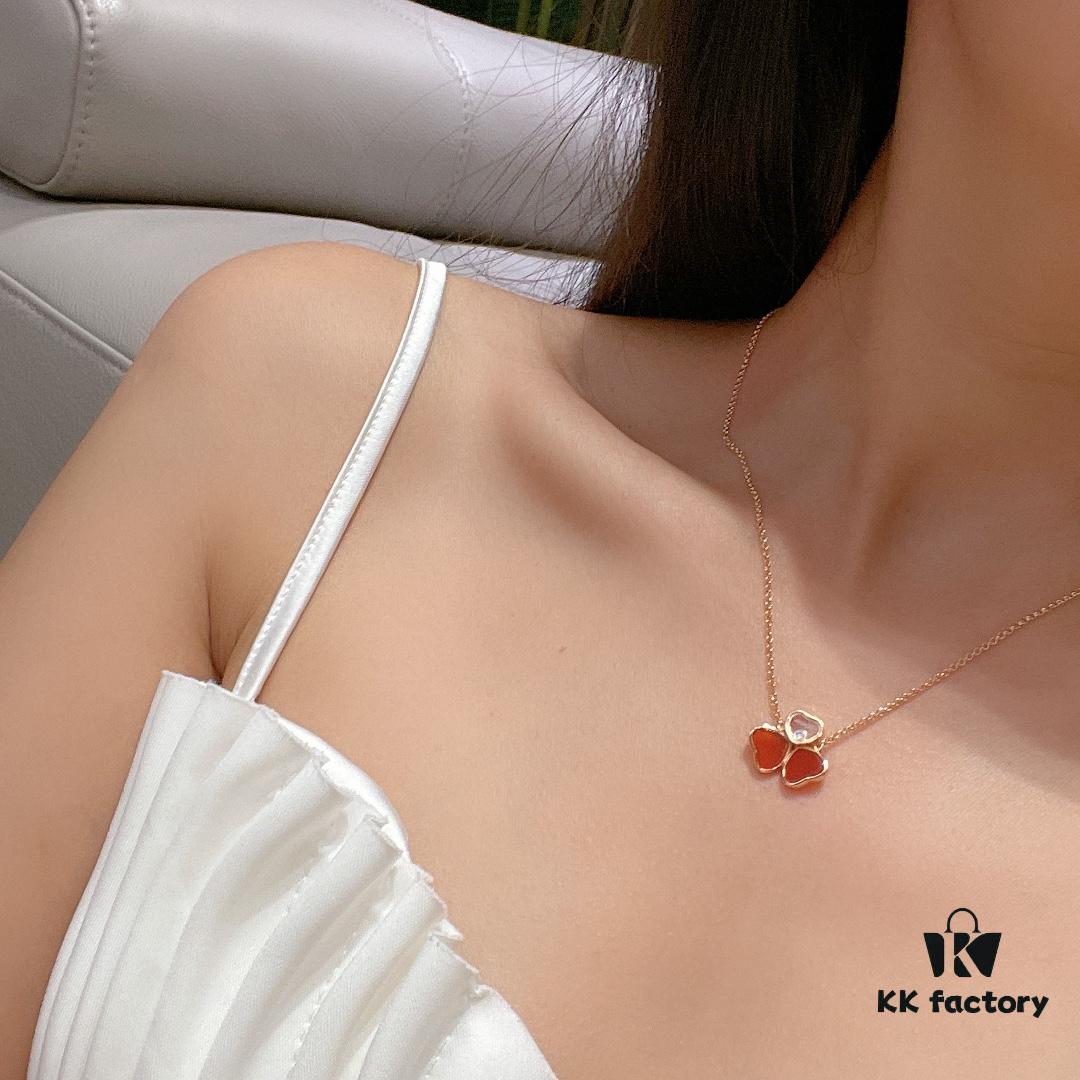 6930066c12f62673a6fab29e Chopard 👼 Chopard Necklace with Lucky and Iconic Moving Diamond, S925 Sterling Silver with 18K Rose Gold Plating, Authentic Logo and Original Tag, Adjustable Length Heart Pendant