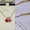 6930067112f62673a6fab2a3 Chopard 👼 Chopard Necklace with Lucky and Iconic Moving Diamond, S925 Sterling Silver with 18K Rose Gold Plating, Authentic Logo and Original Tag, Adjustable Length Heart Pendant