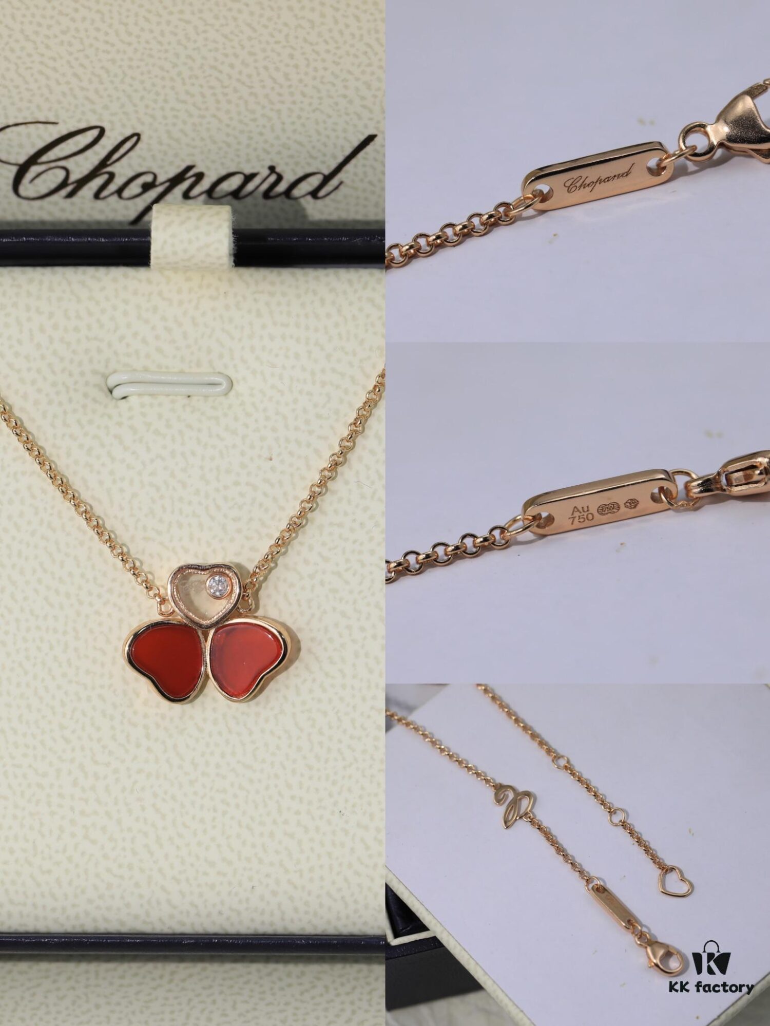 6930067112f62673a6fab2a3 Chopard 👼 Chopard Necklace with Lucky and Iconic Moving Diamond, S925 Sterling Silver with 18K Rose Gold Plating, Authentic Logo and Original Tag, Adjustable Length Heart Pendant