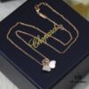 6930067112f62673a6fab2a4 Chopard Angel Necklace - Lucky Chopard with Iconic Moving Diamond, S925 Sterling Silver, 18K Rose Gold Plated, Original Logo and Tag, Adjustable Chain