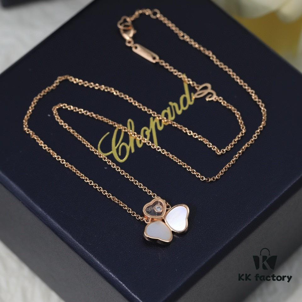 6930067112f62673a6fab2a4 Chopard Angel Necklace - Lucky Chopard with Iconic Moving Diamond, S925 Sterling Silver, 18K Rose Gold Plated, Original Logo and Tag, Adjustable Chain