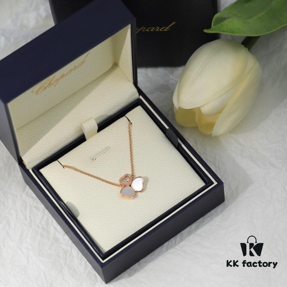 6930067312f62673a6fab2a5 Chopard Angel Necklace - Lucky Chopard with Iconic Moving Diamond, S925 Sterling Silver, 18K Rose Gold Plated, Original Logo and Tag, Adjustable Chain