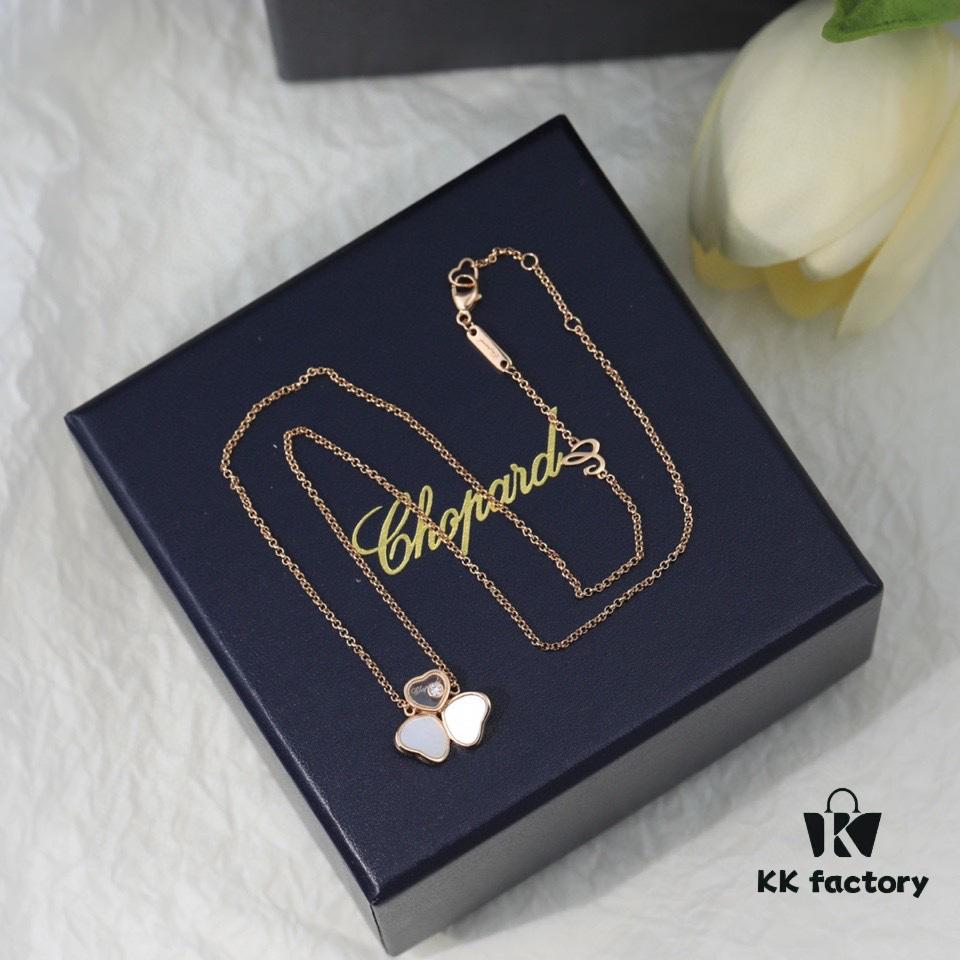 6930067412f62673a6fab2a8 Chopard Angel Necklace - Lucky Chopard with Iconic Moving Diamond, S925 Sterling Silver, 18K Rose Gold Plated, Original Logo and Tag, Adjustable Chain
