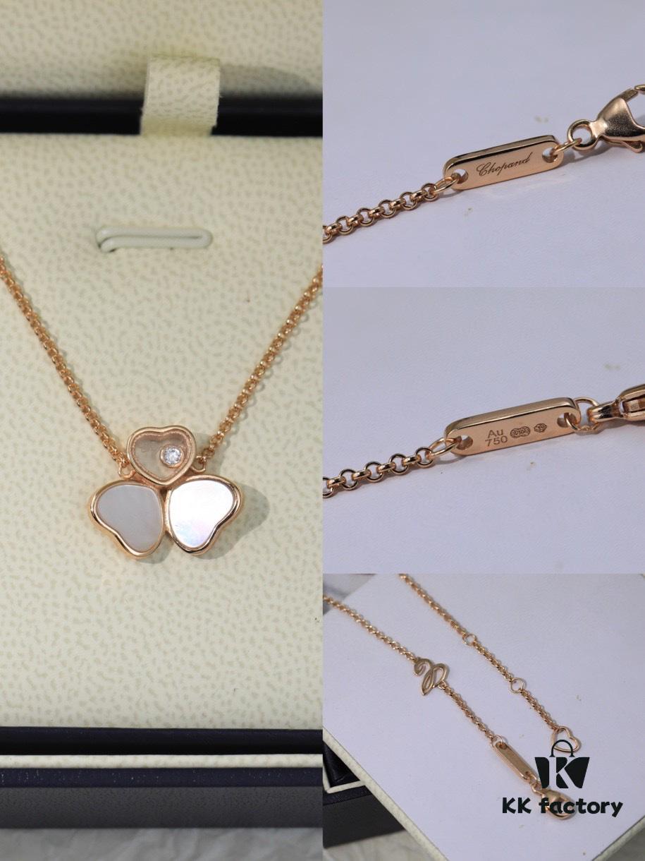 6930067512f62673a6fab2a9 Chopard Angel Necklace - Lucky Chopard with Iconic Moving Diamond, S925 Sterling Silver, 18K Rose Gold Plated, Original Logo and Tag, Adjustable Chain