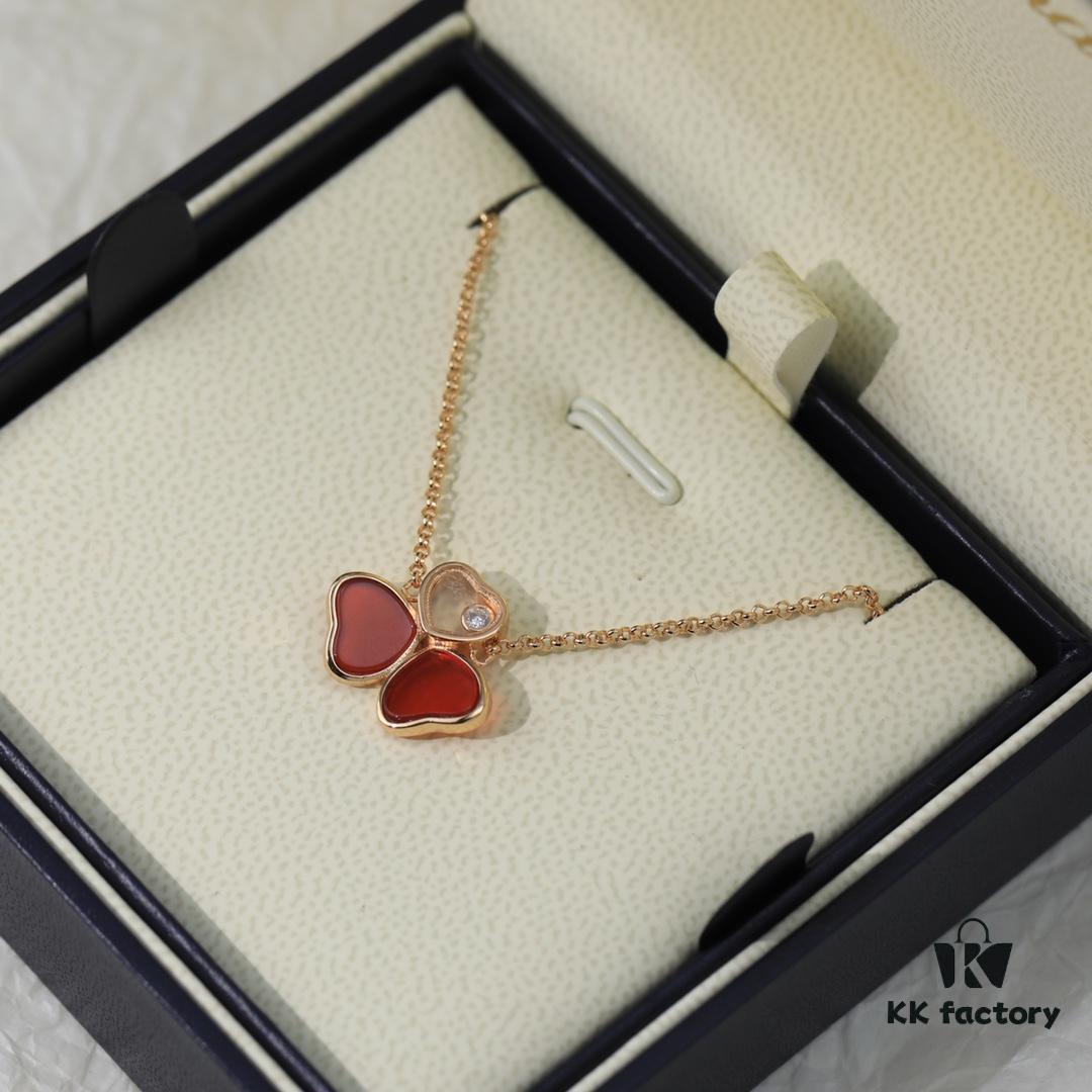 6930067712f62673a6fab2aa Chopard 👼 Chopard Necklace with Lucky and Iconic Moving Diamond, S925 Sterling Silver with 18K Rose Gold Plating, Authentic Logo and Original Tag, Adjustable Length Heart Pendant