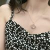 Chopard Necklace: Iconic Lucky Chopard with Moving Diamond, 18K Rose Gold Plated Adjustable Three-Ring Pendant