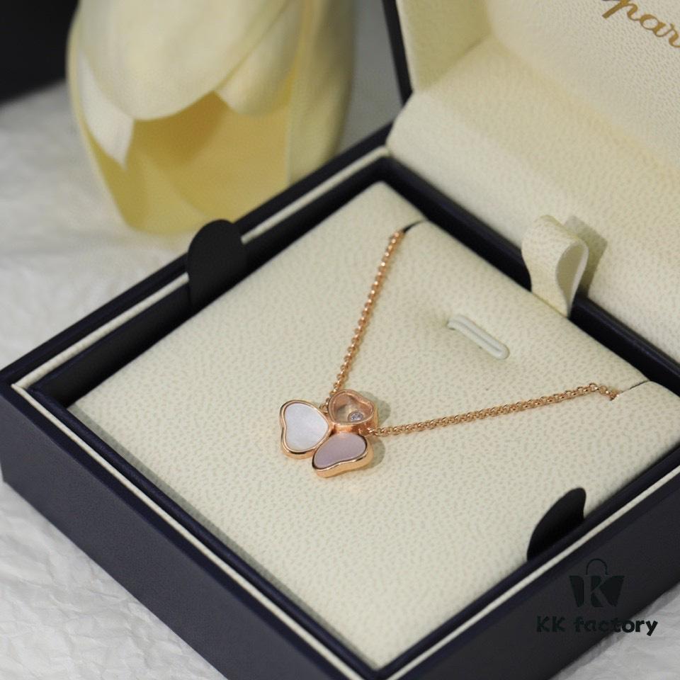 6930068112f62673a6fab2b7 Chopard Angel Necklace - Lucky Chopard with Iconic Moving Diamond, S925 Sterling Silver, 18K Rose Gold Plated, Original Logo and Tag, Adjustable Chain