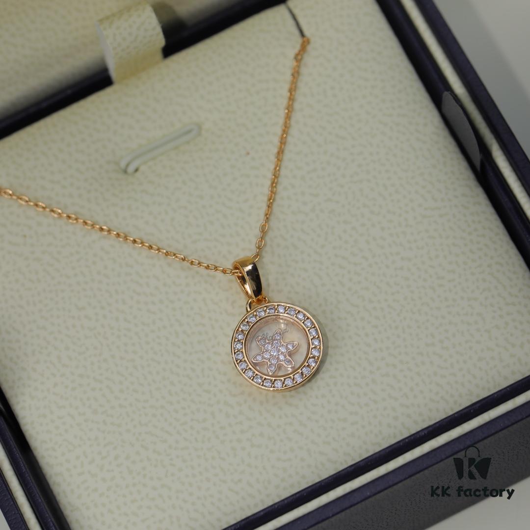 6930068512f62673a6fab2bc Chopard 👼 Chopard Necklace with Lucky and Iconic Moving Diamonds, 18K Rose Gold, Original Logo, Adjustable Chain