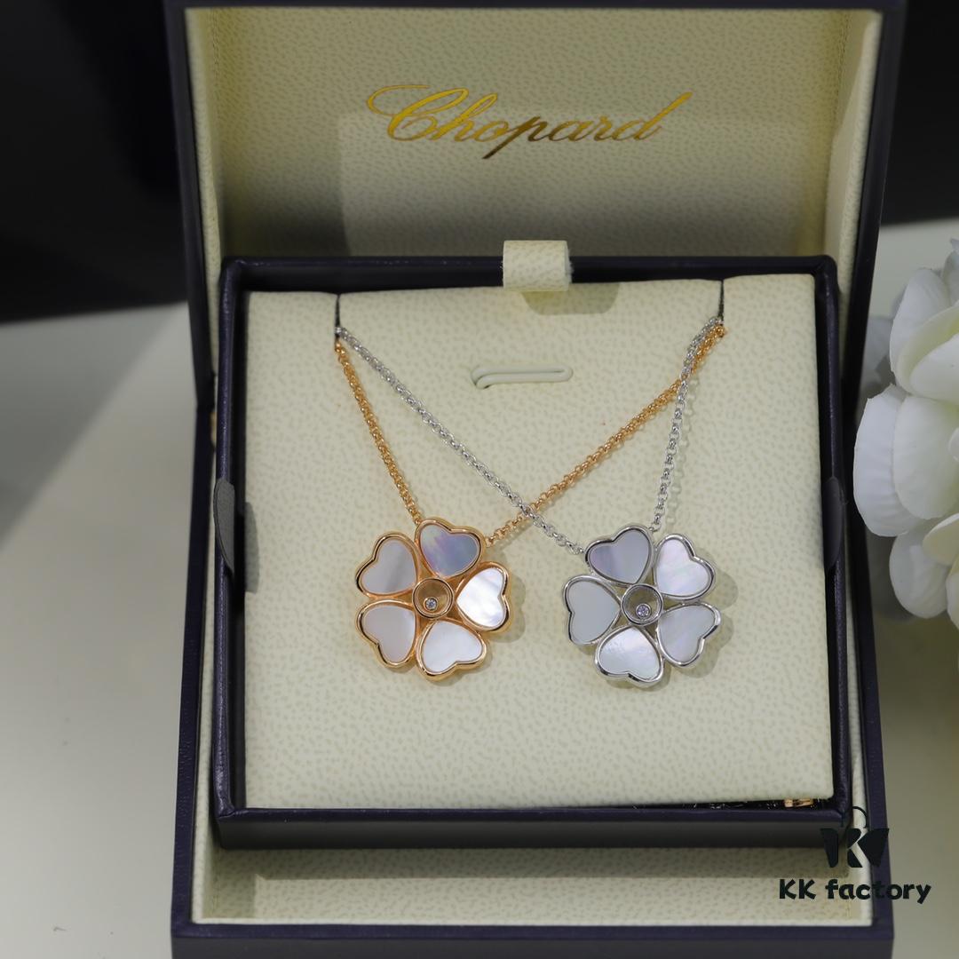 6930068612f62673a6fab2be Chopard Angel Necklace with Lucky Symbol and Iconic Moving Diamond in 18K Rose Gold, Adjustable Chain with Original Logo and Authentic Tag
