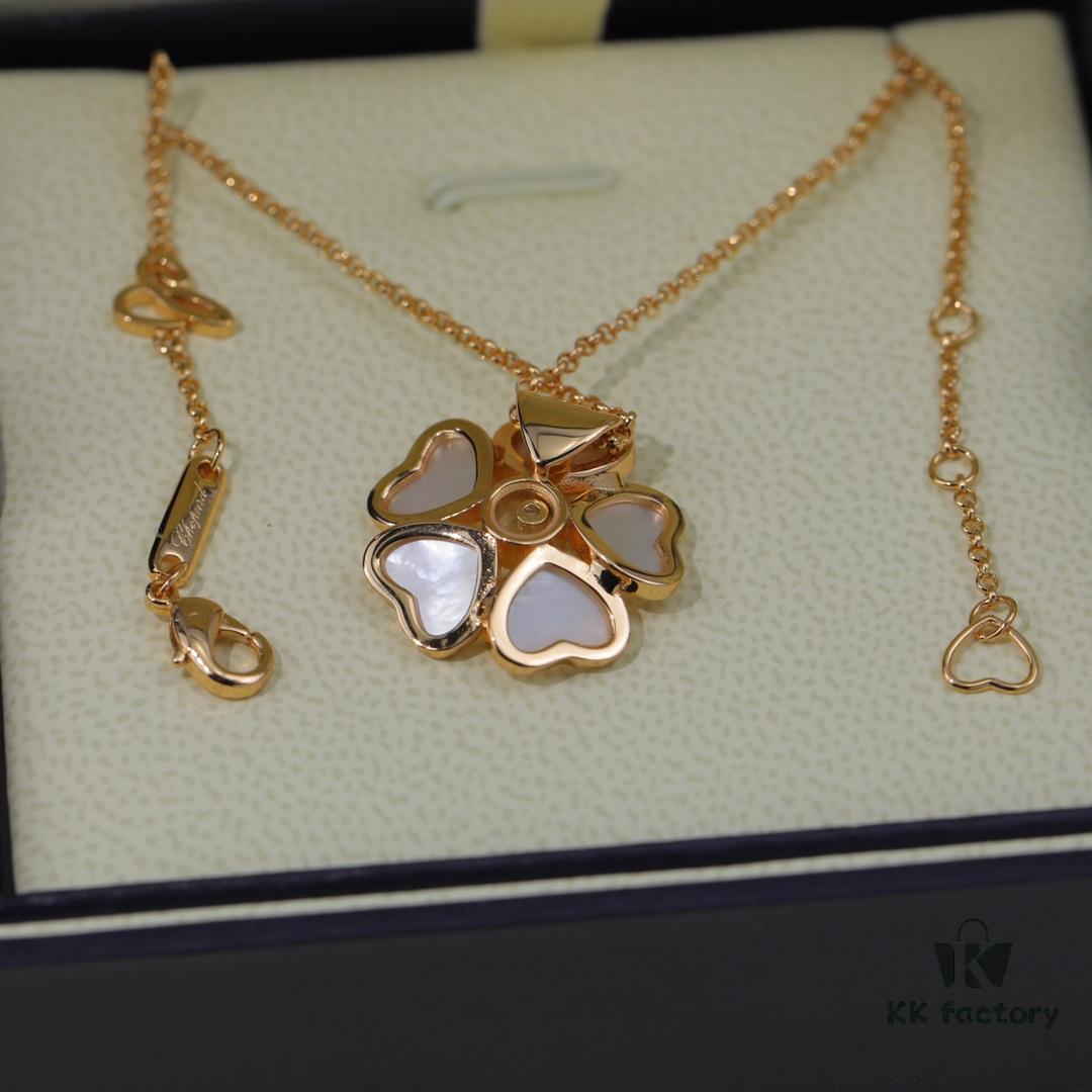 6930068812f62673a6fab2c0 Chopard Angel Necklace with Lucky Symbol and Iconic Moving Diamond in 18K Rose Gold, Adjustable Chain with Original Logo and Authentic Tag
