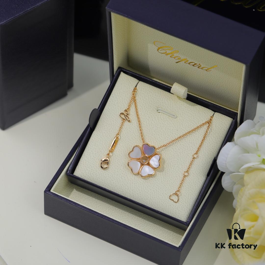 6930068912f62673a6fab2c1 Chopard Angel Necklace with Lucky Symbol and Iconic Moving Diamond in 18K Rose Gold, Adjustable Chain with Original Logo and Authentic Tag