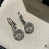 Chopard Happy Diamonds Collection, Full Diamond Round Earrings with Moving Diamond Inside the Glass Dial