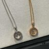 6930069a12f62673a6fab2d4 Chopard Happy Diamonds Collection Fully Paved Round Necklace with Movable Diamond Heart Pendant