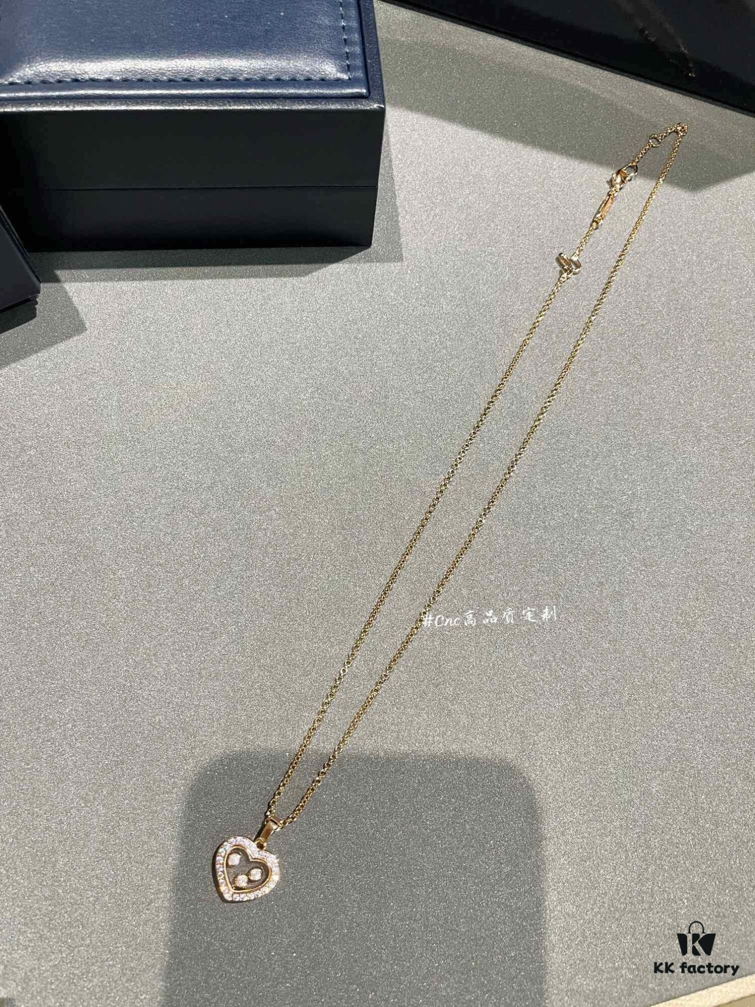 693006a412f62673a6fab2e0 Chopard Happy Diamonds Collection Fully Set Diamond Heart Pendant Necklace with Moving Diamonds