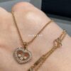 693006a912f62673a6fab2e9 Chopard Happy Diamonds Collection Fully Set Diamond Heart Pendant Necklace with Moving Diamonds