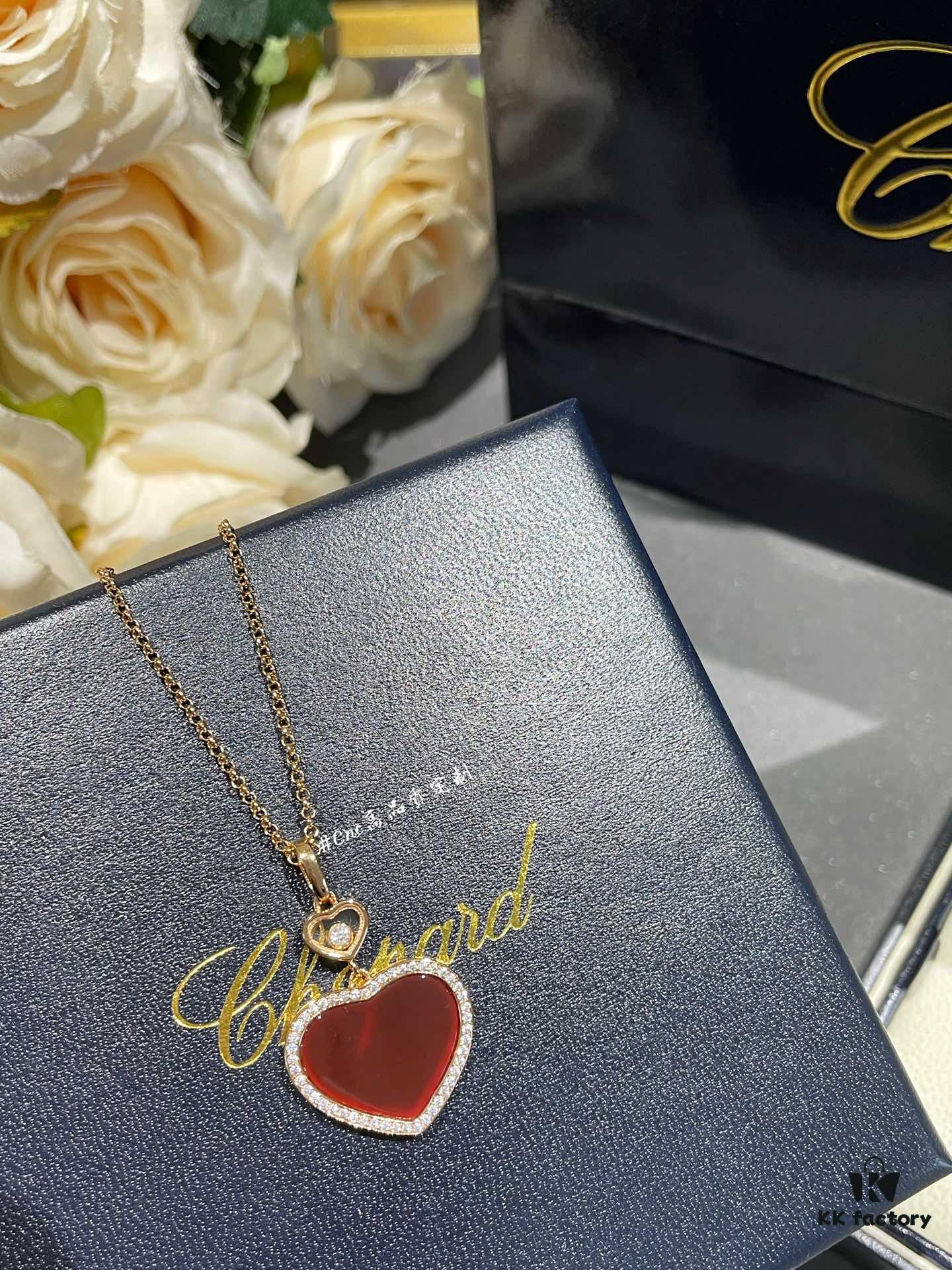 693006ad12f62673a6fab2ed Chopard Happy Hearts Series Heart Necklace with Moving Diamond