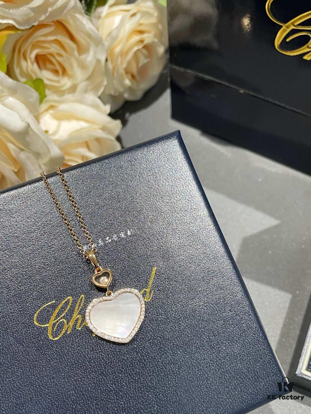 693006ae12f62673a6fab2f1 Chopard Happy Hearts Series Heart Necklace with Moving Diamond