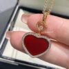 693006af12f62673a6fab2f2 Chopard Happy Hearts Series Heart Necklace with Moving Diamond