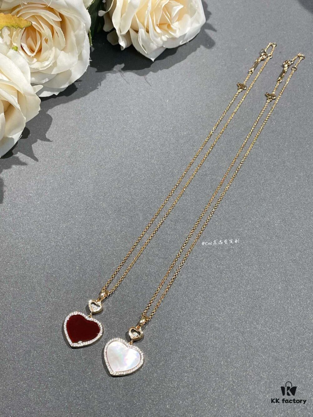 693006b212f62673a6fab2f7 Chopard Happy Hearts Collection Heart Pendant Necklace with Diamonds, Two Colors Available in Stock