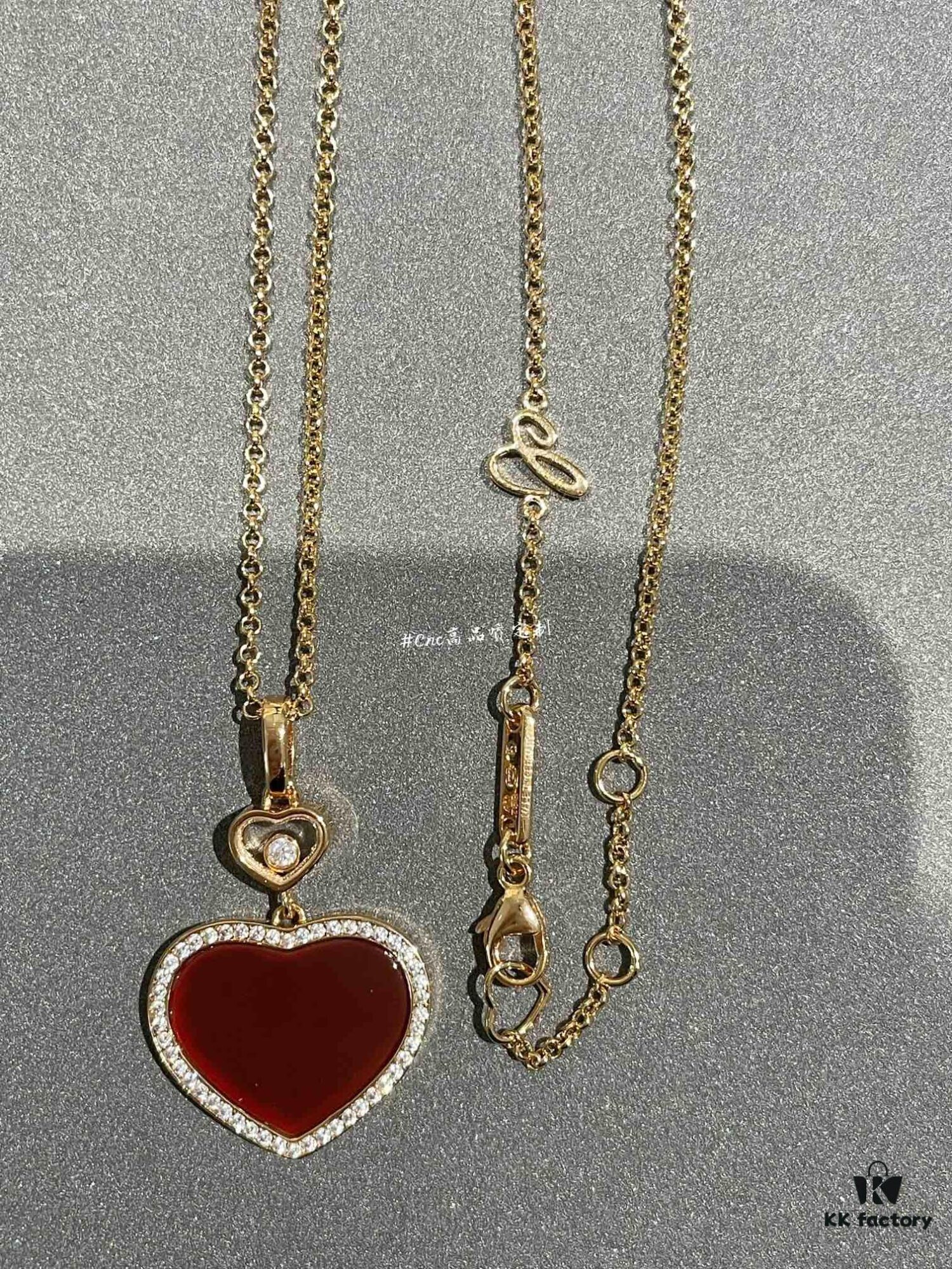 Chopard Happy Hearts Collection Heart Pendant Necklace with Diamonds, Two Colors Available in Stock