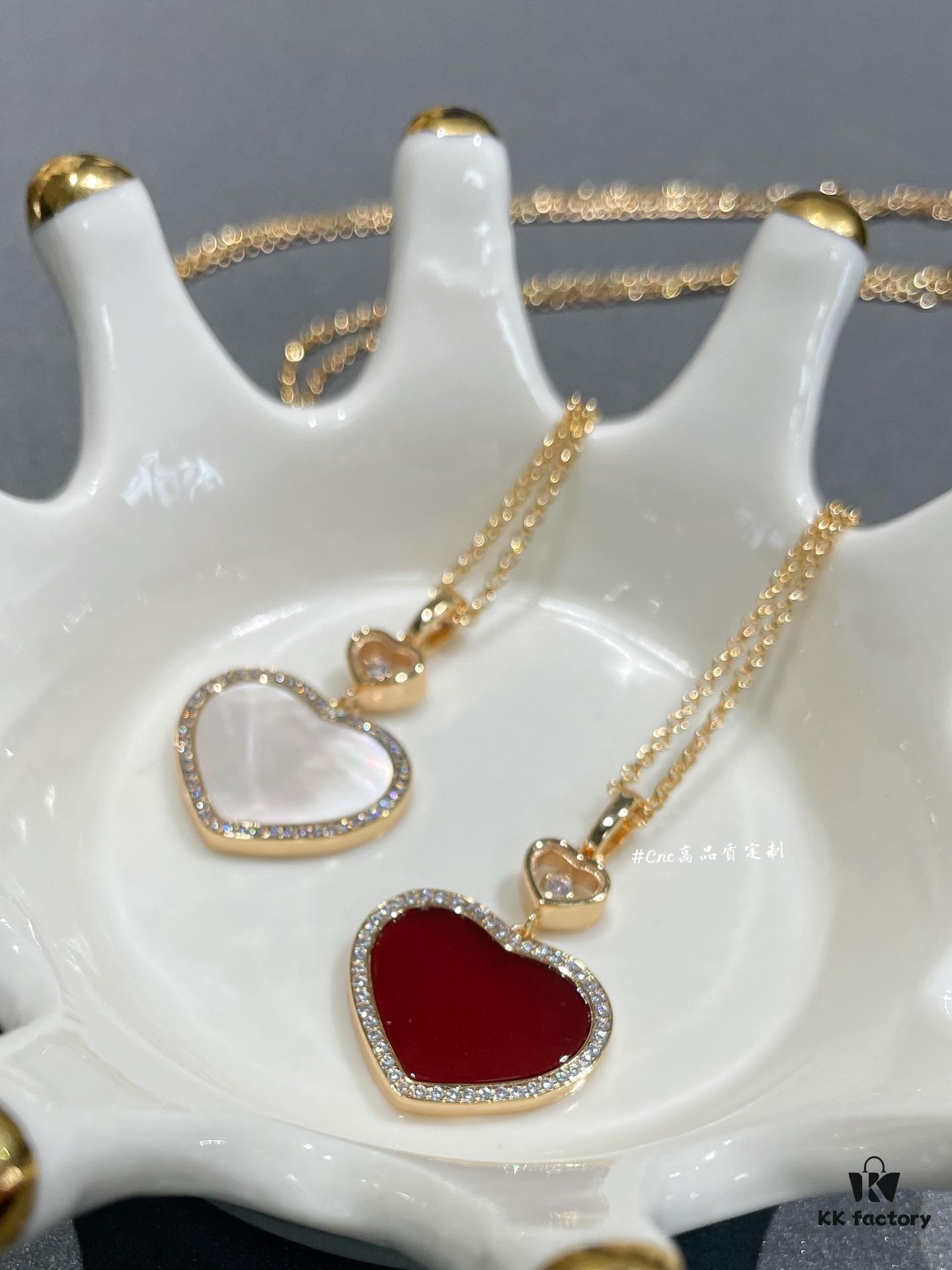 Chopard Happy Hearts Collection Heart Pendant Necklace with Diamonds, Two Colors Available in Stock