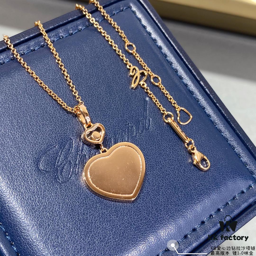 693006ba12f62673a6fab304 Chopard Heart Pendant Necklace with Zircon Accents, High-Quality K-Gold Finish, Sparkling and Elegant