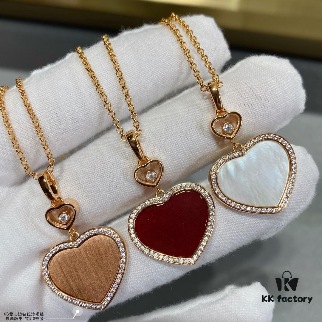 693006ba12f62673a6fab305 Chopard Heart Pendant Necklace with Zircon Accents, High-Quality K-Gold Finish, Sparkling and Elegant