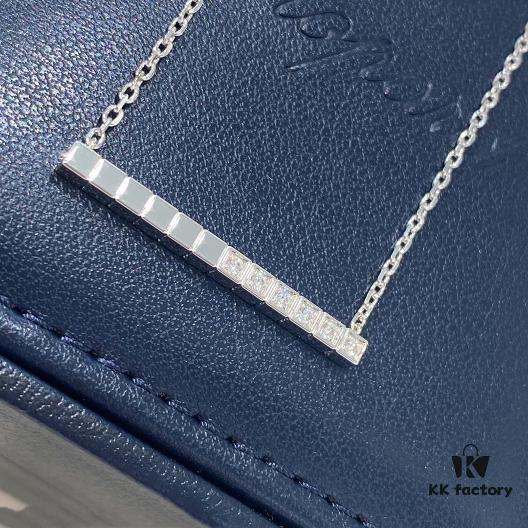 693006cb12f62673a6fab31d Chopard Ice Cube Collection Geometric Necklace, Celebrity-Recommended Style, Exclusive Design