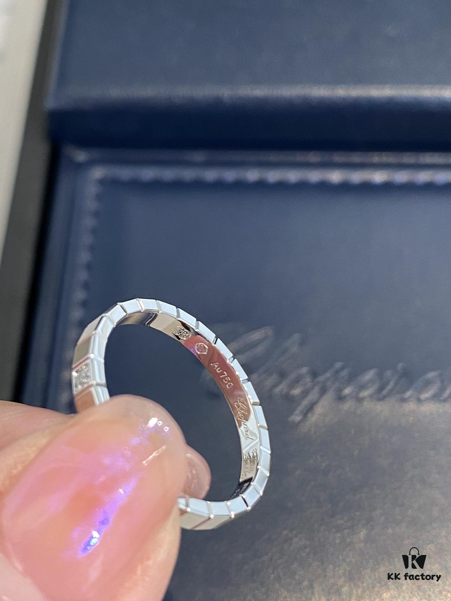 693006e212f62673a6fab343 New Chopard Ice Cube Series Ring, Same Style as Zhu Yilong's, Precision-Carved Mini Ice Block Ring with Single or Ten Diamonds, White Gold and Rose Gold Narrow Version