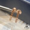 693006ff12f62673a6fab376 New Arrival, Chopard Ice Cube Series Ear Studs – Exquisitely Crafted CNC-Engraved Design in White and Rose Gold with Multi-Faceted 'Ice Cube' Detailing