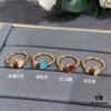 Chopard Happy Hearts Collection Heart Ring with Natural Gemstones and Floating Diamond