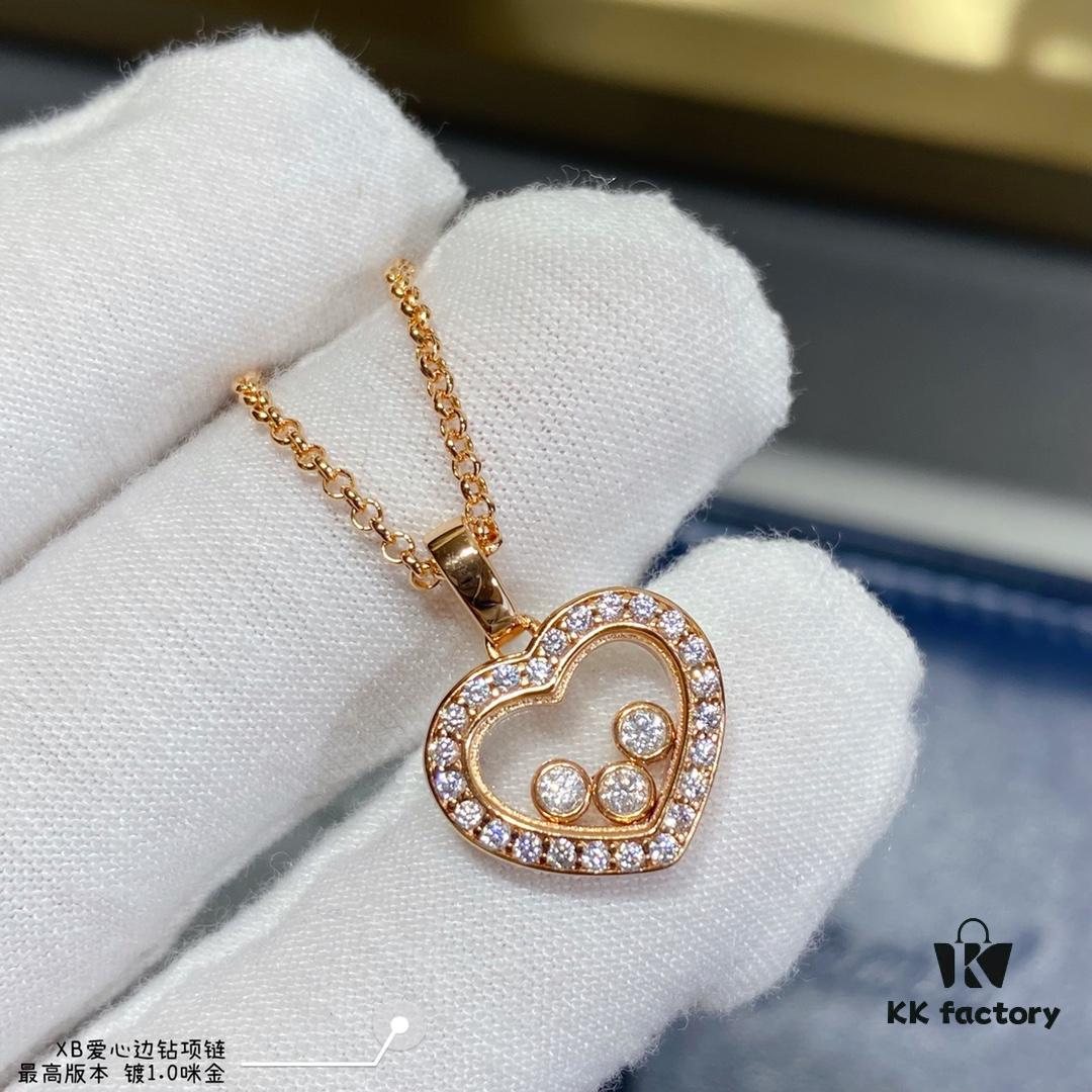 6930071b12f62673a6fab399 Chopard-inspired Heart Diamond-edge Necklace, In Stock, My Love Hidden in Heart 💓 Yet Revealed in Color 🌈🔥 High-quality K-gold Craftsmanship, Best Value Online ‼️ Bestseller, Colors Available, Excellent 👍, Adorned with Sparkling Zirconias Mimicking K-gold, Fashionable and Elegant ✨✨✨