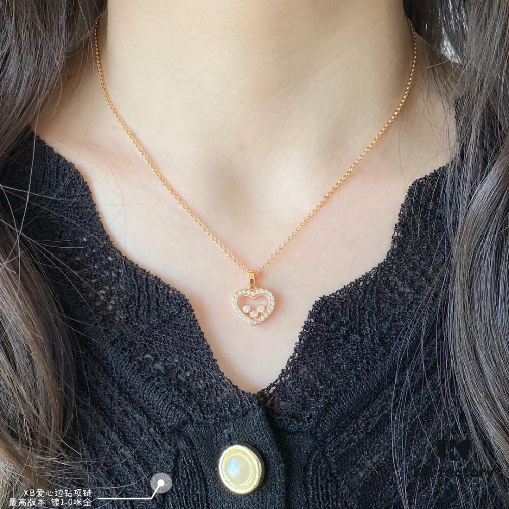 6930071b12f62673a6fab39a Chopard-inspired Heart Diamond-edge Necklace, In Stock, My Love Hidden in Heart 💓 Yet Revealed in Color 🌈🔥 High-quality K-gold Craftsmanship, Best Value Online ‼️ Bestseller, Colors Available, Excellent 👍, Adorned with Sparkling Zirconias Mimicking K-gold, Fashionable and Elegant ✨✨✨