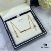Chopard-Style Diamond Necklace in High-Quality K-Gold with Sparkling Zirconia