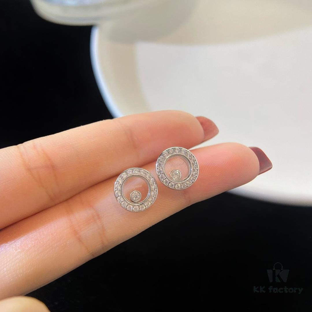 Chopard Happy Series Earrings, Dancing Diamond Collection