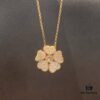 6930074112f62673a6fab3e1 Chopard Happy Hearts Flowers Necklace featuring a signature heart motif adorned with five diamond petals encircling a dancing diamond, exuding elegance and charm