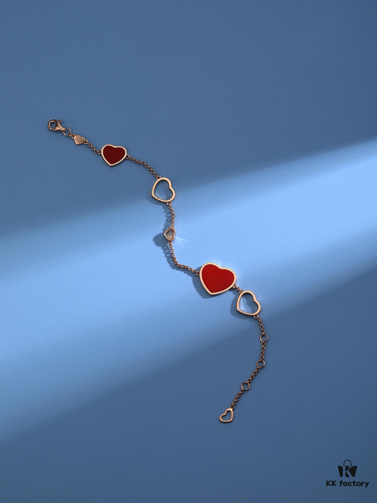 6930075212f62673a6fab3ff Chopard-style Heart Bracelet with Symbolic Design - Interconnected Hearts