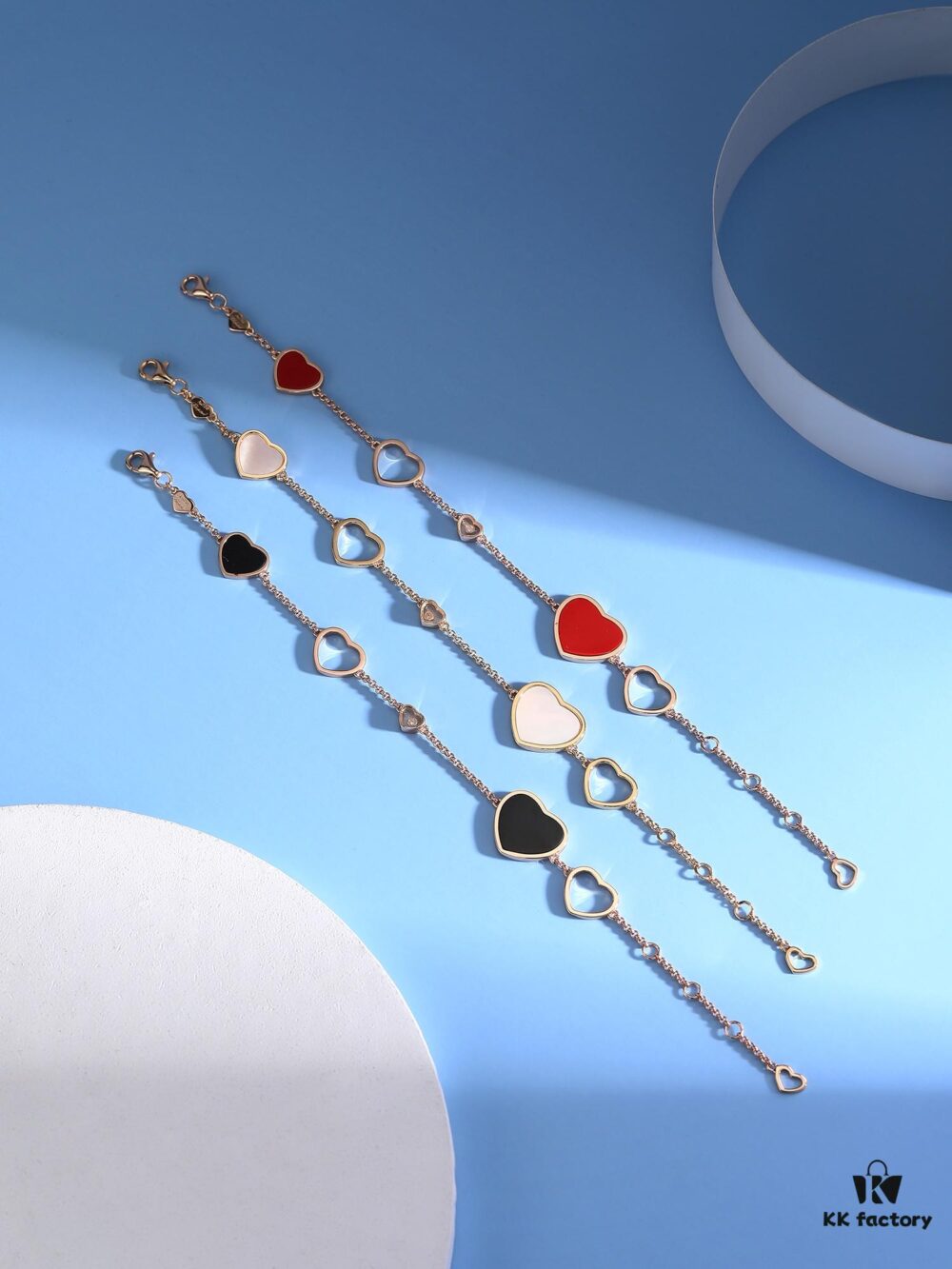 6930075312f62673a6fab400 Chopard-style Heart Bracelet with Symbolic Design - Interconnected Hearts