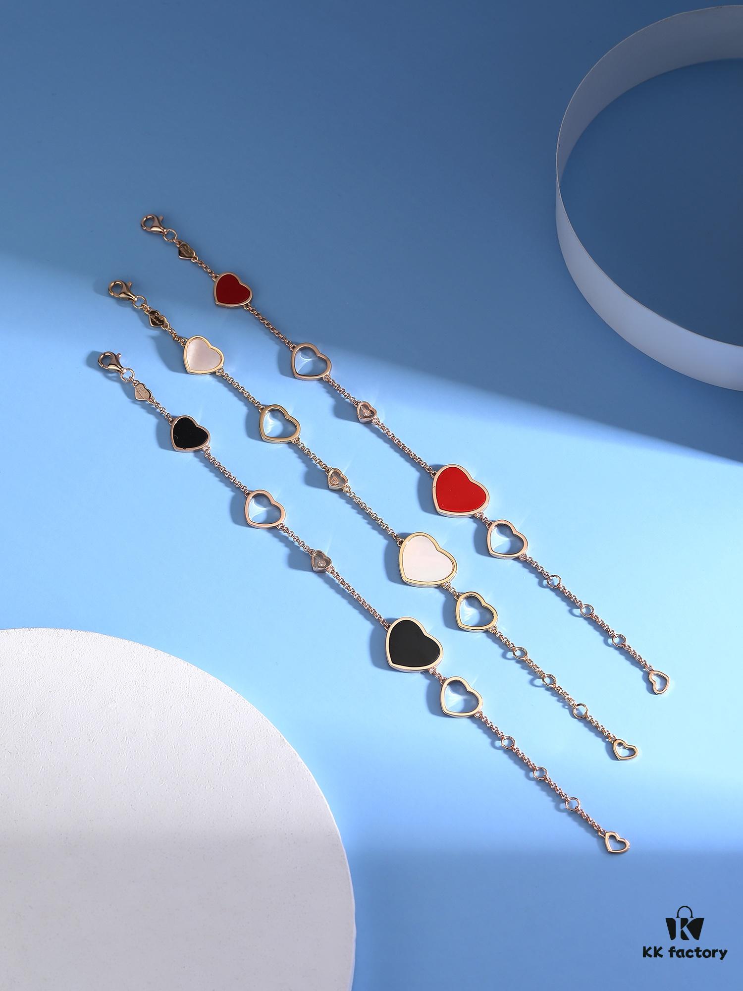 6930075312f62673a6fab400 Chopard-style Heart Bracelet with Symbolic Design - Interconnected Hearts