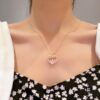 Chopard Necklace - Lucky Chopard with Iconic Moving Diamonds, 18K Rose Gold Plated, Adjustable Length