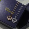 Chopard Necklace - Lucky Chopard with Iconic Moving Diamonds, 18K Rose Gold Plated, Adjustable Length